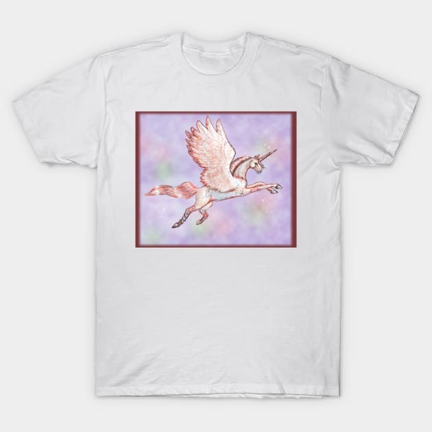 Pink Winged Unicorn T-Shirt by pegacorna